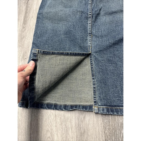 Vintage 90s Ralph Lauren Polo Jeans Co Denim Back Slit Skirt Size 8 - Picture 10 of 10